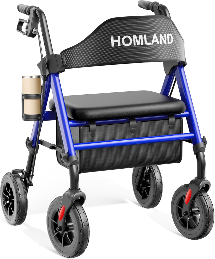 HOMLAND Foldable Rollator Walker with Seat