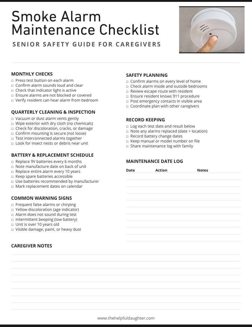 Free Smoke Alarm Maintenance Checklist Preview