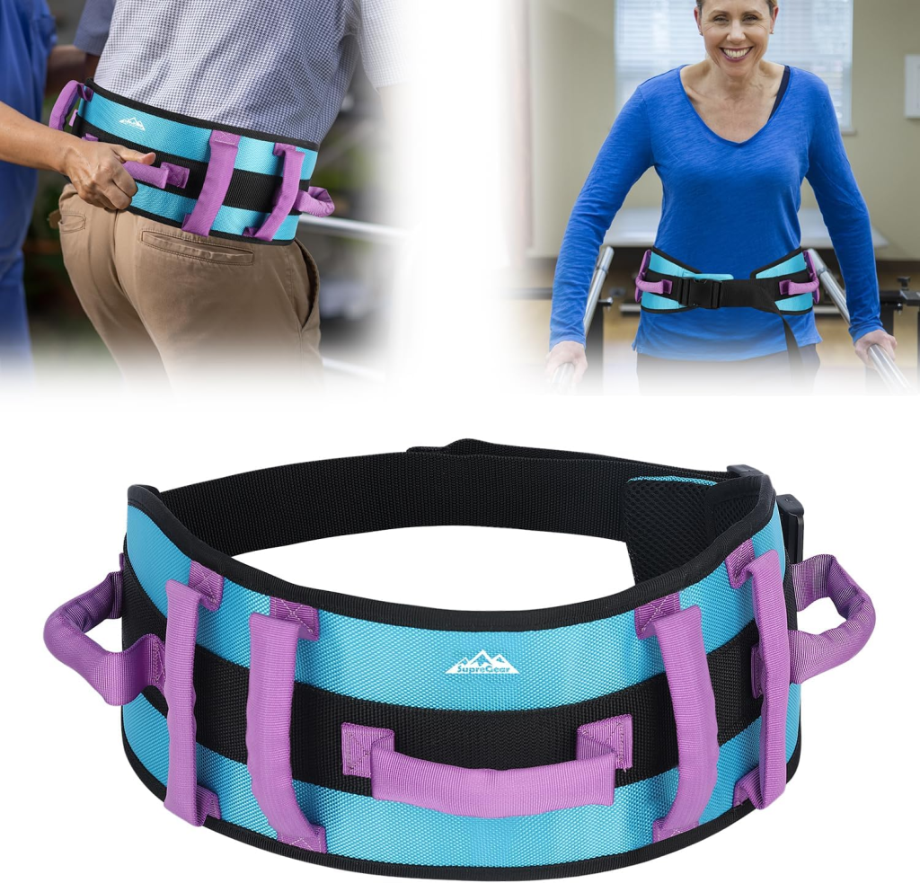 Supregear Anti-Slip Gait Belt with 7 Handles