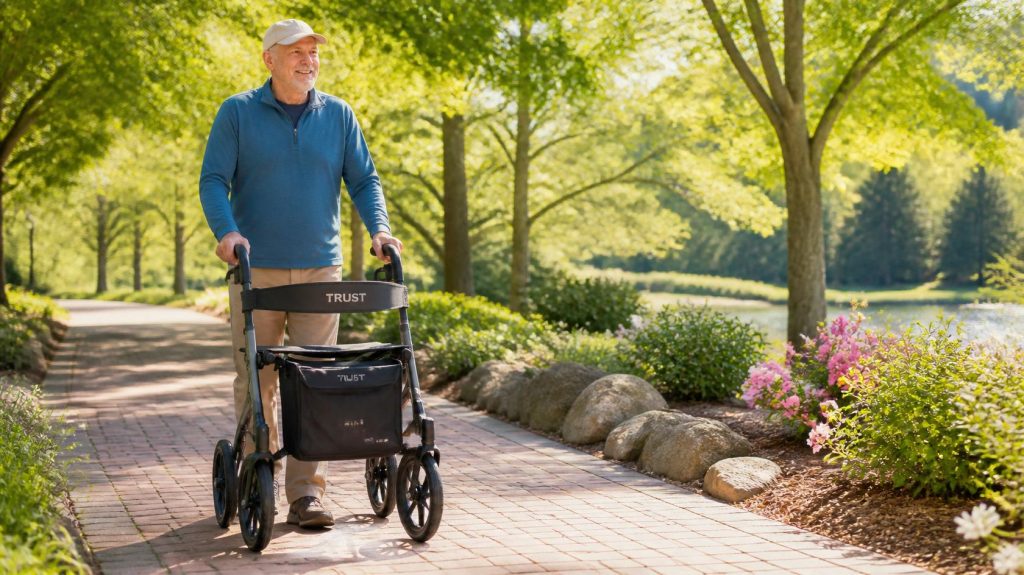 lightweight folding travel walker with seat