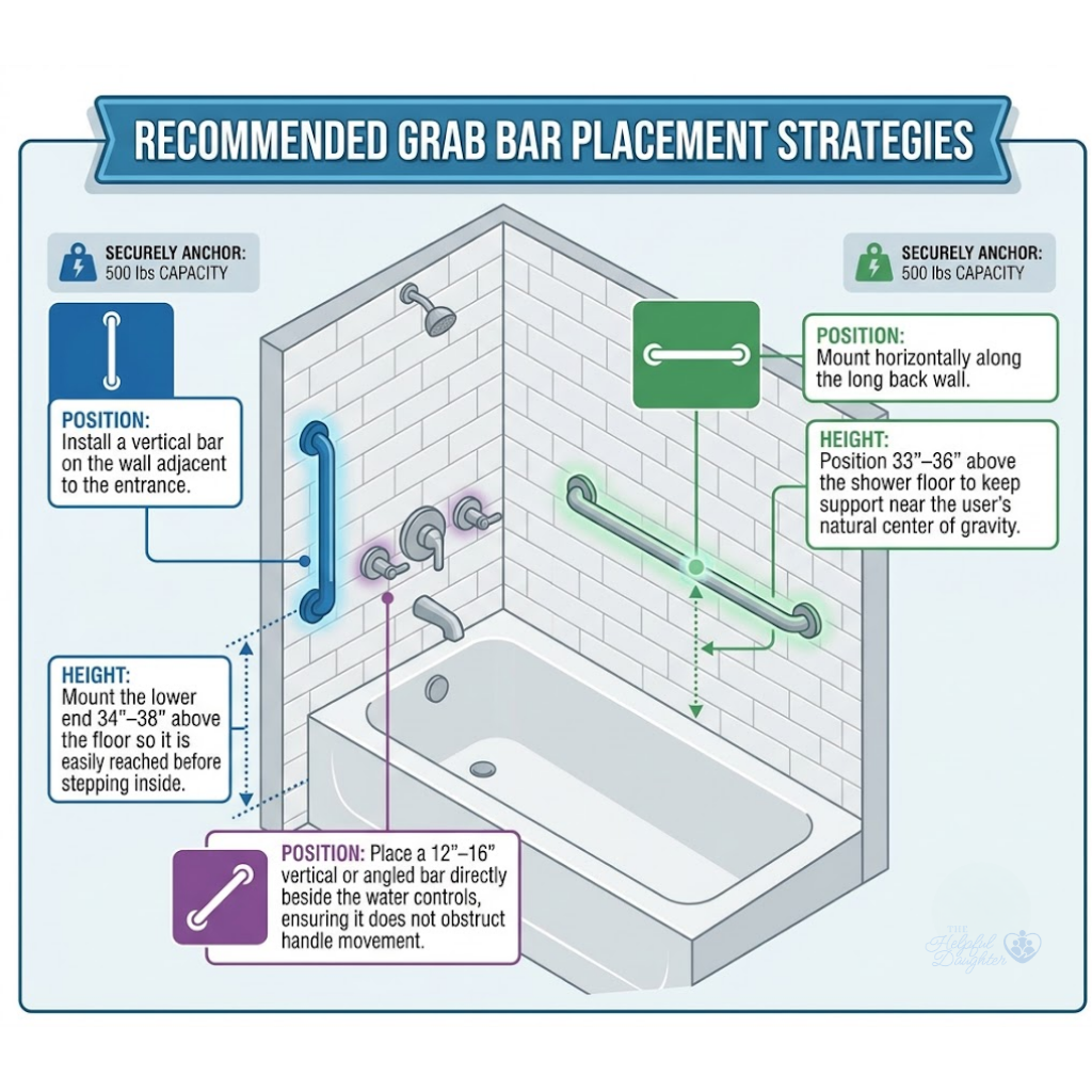 placing grab bars in shower