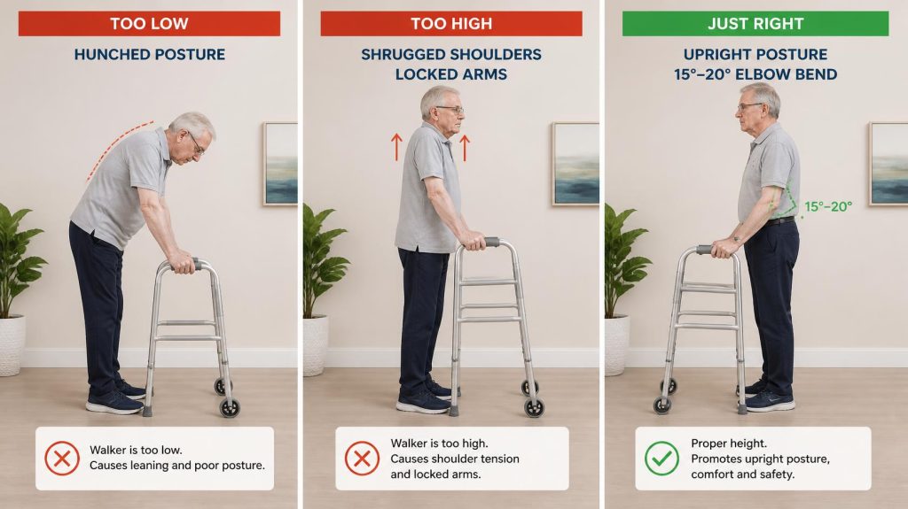 walker height adjustment