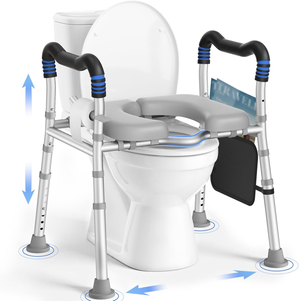 KingPavonini Raised Toilet Seat with Handles