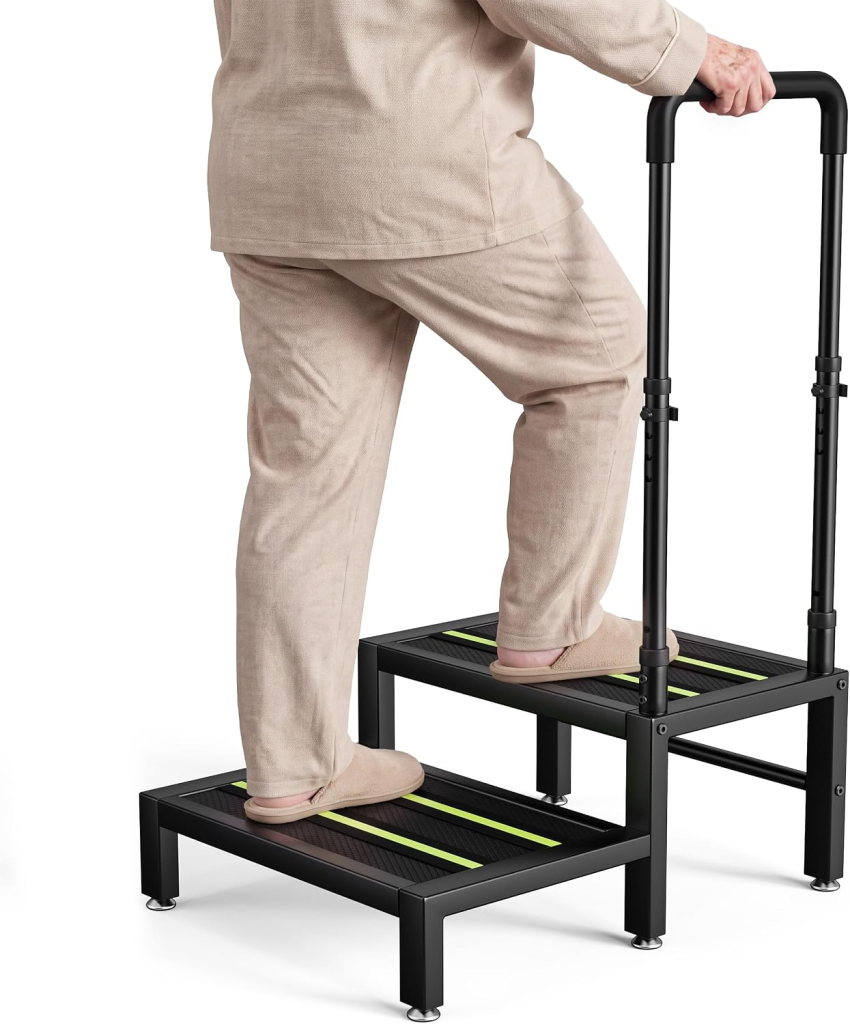 Two-Step Stool with Low Handrail