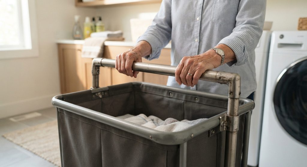 laundry basket on wheels for elderly