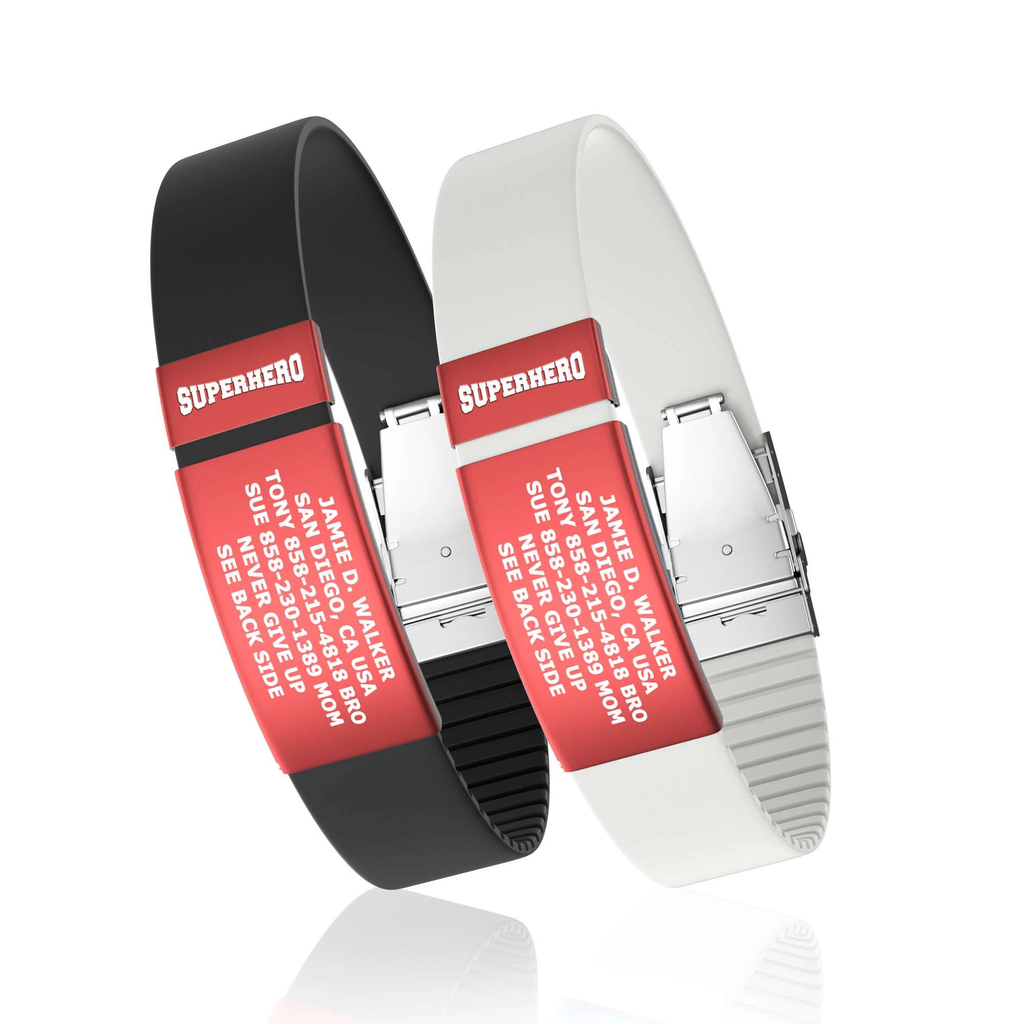 SuperCharge Silicone Sport ID Band Bracelet