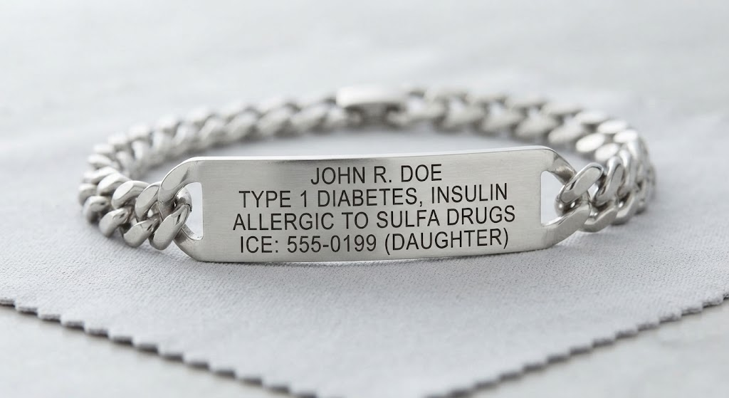stainless steel medical id bracelet