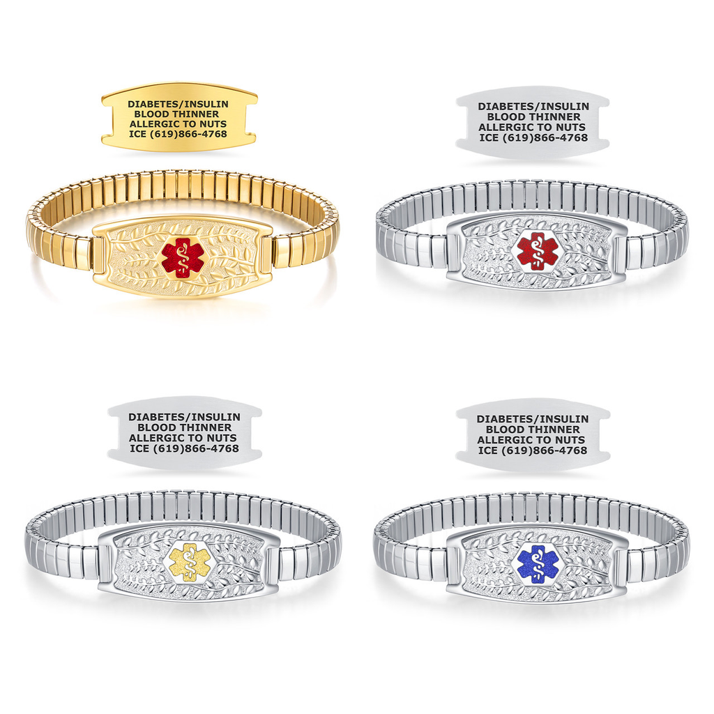 Divoti Olive Stretch Slip-On Medical Alert ID Bracelet